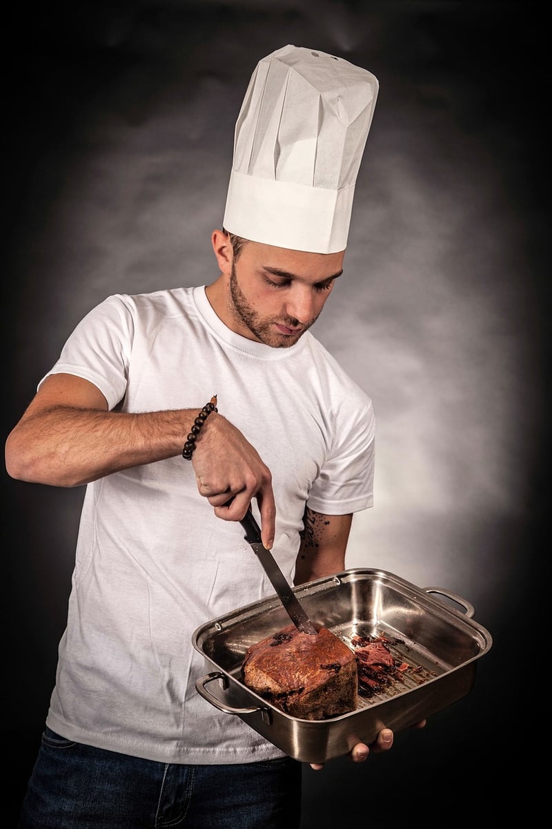 Chef with kitchen tools